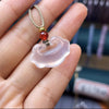 Cloud Lock Pendant Necklace in Tianshan Jade and Golden Silk