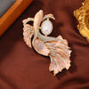 Vintage Enamel Fish Brooch with Faux Pearl