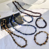 Natural Irregular Stone Necklace or Bracelet, Gold-Tone Clasp