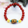 Nine-Eye Dzi Bead Black Agate Bracelet