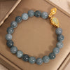 Blue Water Jade Crystal Bracelet with Gourd Charm