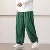 Men's Solid Color Corduroy Drawstring Harem Pants With Pockets