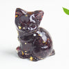 Crystal Chip Resin Cat Figurine Desktop Decoration