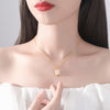 Four Leaf Clover Necklace with Hetian Jade and Sterling Silver