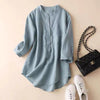 Women's Casual Three Quarter Sleeve Plain Shirt