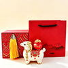 Resin Goat Figurine with Fortune Bag or Treasure Bowl