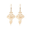 Hollow Lotus Flower Stainless Steel Enlightenment Metal Drop Earrings