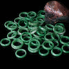 Natural Jade Abundance Luck Ring - Vintage Green Stone Band