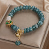 Green Crystal Butterfly Abacus Bead Bracelet for Women