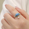 Lotus Flower Enamel Adjustable Ring