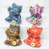 Lucky Cat Crystal Figurine, Resin Decor