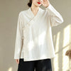 Women's Meditation Cloth Set: V-Neck Top and Wide Leg Pants