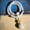 White Bodhi Seed Lotus Bracelet