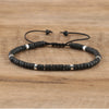 Natural Stone Disc Bead Bracelet with Adjustable Cord