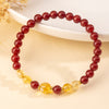 Red Agate and Citrine Beaded Bracelet, 6mm