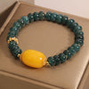 Blue Water Jade Abacus Bead Bracelet with Yellow Topaz