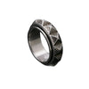 Rotatable Stainless Steel Ring with Carved Motifs