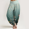 Women's Harem Pants Cotton Elastic Waist 3D Print Casual Trousers