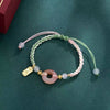 Braided Peace Buckle Bracelet with Ruyi Lock Charm
