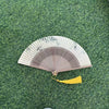 Bamboo Folding Fan with Yellow Paper and Tassel