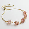 Gold-Tone Wire Wrapped Gemstone Bead Bangle Bracelet