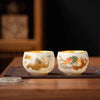 Phoenix Dragon Ceramic Teacup Set, Kung Fu Tea Cups