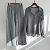 Women's Cotton Linen Meditation Set Long Sleeve Shirt Pants