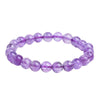 Natural Crystal Beaded Bracelet, Clear Quartz and Amethyst