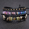 Handmade Leather Bracelet Set with Gift Message Card