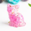 Crystal Chip Resin Cat Figurine Desktop Decoration