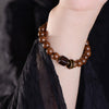 Golden Silk Sandalwood Bracelet, Ethnic Wood Beads