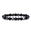 Faceted Stone Bead Bracelet with Hematite, 8mm