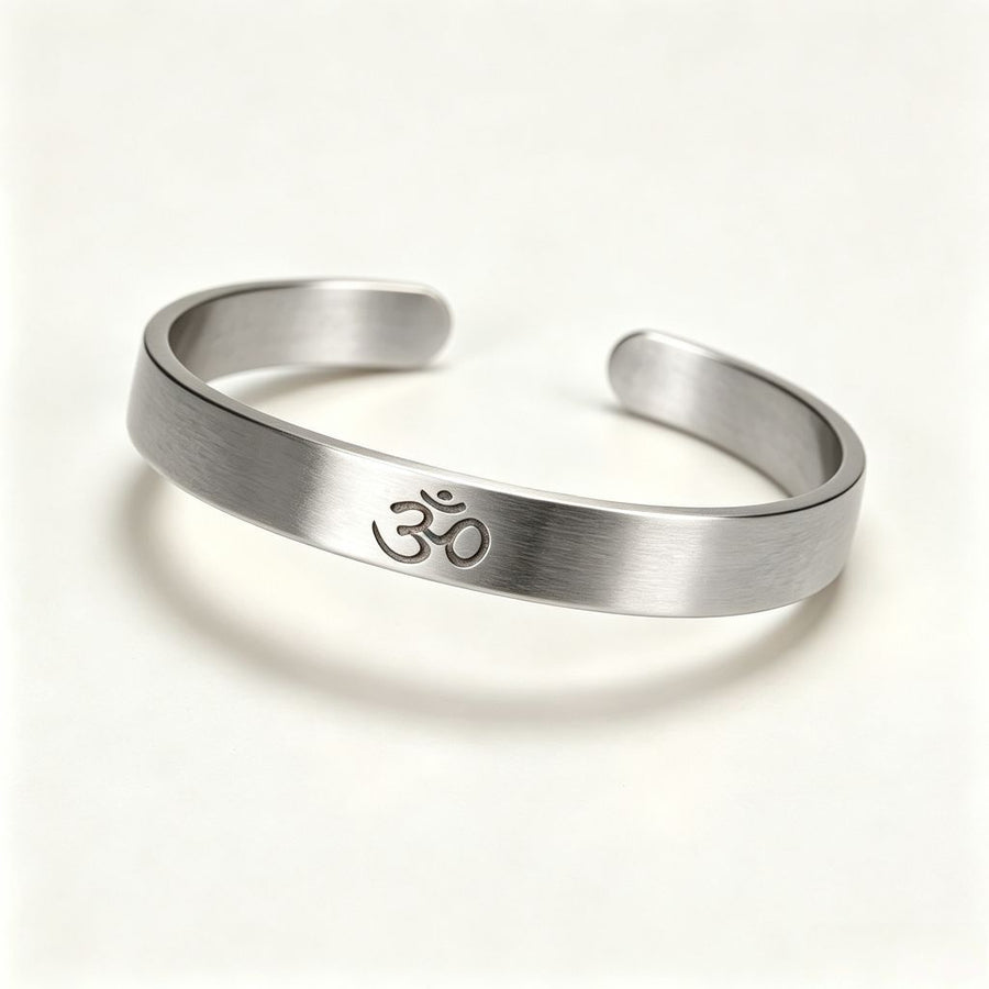 OM Symbol Mindfulness Cuff Bracelet Bangle