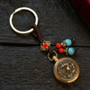 Chinese Zodiac Brass Keychain with Eight Guardian Buddhas