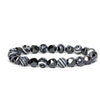 Faceted Stone Bead Bracelet with Hematite, 8mm