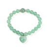 Natural Crystal Heart Charm Bracelet with Beads