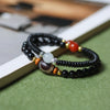Ebony Sandalwood Green Sandalwood Dzi Bead Balance Calm Double Wrap Bracelet