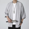 Men's Kimono Open Front Jacket Solid Color Lightweight Summer Cardigan