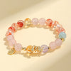 Amethyst and Rose Quartz Snake Charm Bracelet
