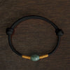 Handmade Red String Bracelet with Green Stone, Protection Cord