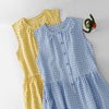 Women's Summer Sleeveless Dresses Cotton Plaid Midi Dress