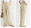 High Waist Wide Leg Pants, Summer Thin Straight Trousers