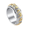 Six True Words Balance Calm Titanium Steel Ring