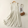 Women's Sleeveless Midi Dress High Waist A-Line Summer Dress