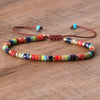 Natural Stone Disc Bead Bracelet with Adjustable Cord