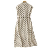 Women's Polka Dot Cotton Linen Dress