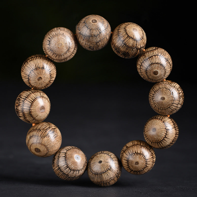 Eagle Eye Wood Beads Bracelet, 20mm Unisex Wooden Jewelry