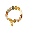 Natural Multi-Stone Crystal Bracelet with Gold-Tone Charms