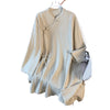 Women's Linen Frog-Button Stand Collar Long Sleeve Shirt