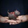 Purple Clay Cat Tea Pet Figurine, Chinese Tea Table Decoration
